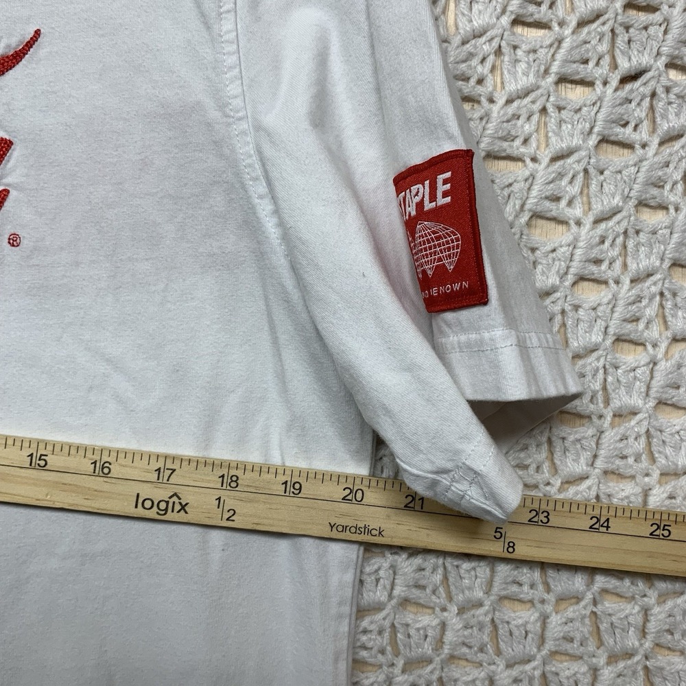 Coca Cola Shirt Mens Sz M White Red Embroidered 1886 ICE Cold Coca Cola #1 - Picture 6 of 10